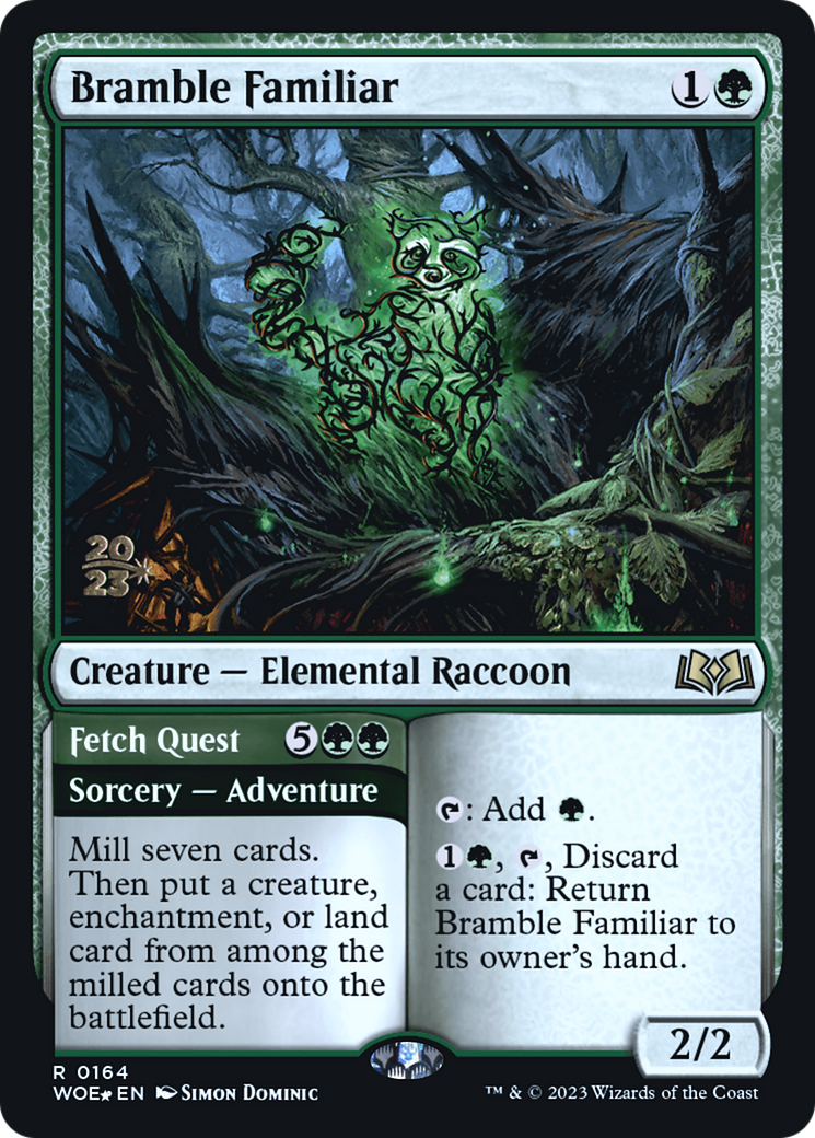 Bramble Familiar // Fetch Quest (PWOE-164S) - Wilds of Eldraine Promos Foil - Premium MTG Single from Wizards of the Coast - Just $0.22! Shop now at Game Crave Tournament Store