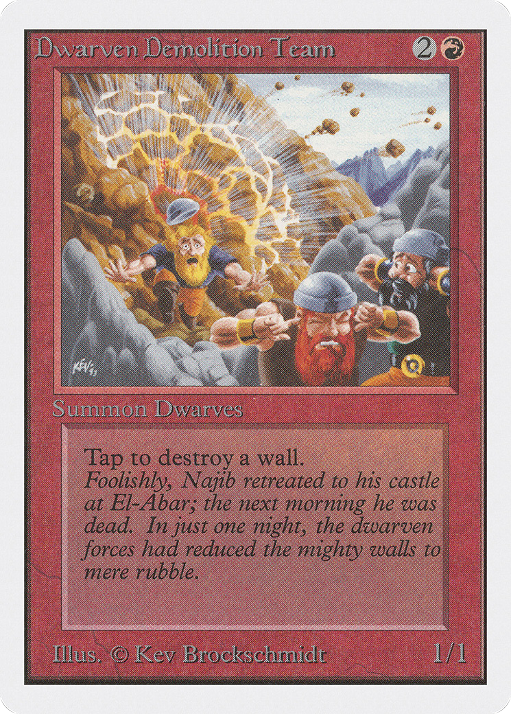 Dwarven Demolition Team (2ED-143) - Unlimited Edition - Premium MTG Single from Wizards of the Coast - Just $1.24! Shop now at Game Crave Tournament Store