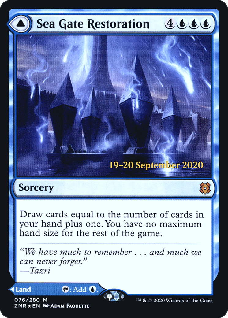 Sea Gate Restoration // Sea Gate, Reborn (PZNR-76S) - Zendikar Rising Promos Foil - Premium MTG Single from Wizards of the Coast - Just $9.20! Shop now at Game Crave Tournament Store