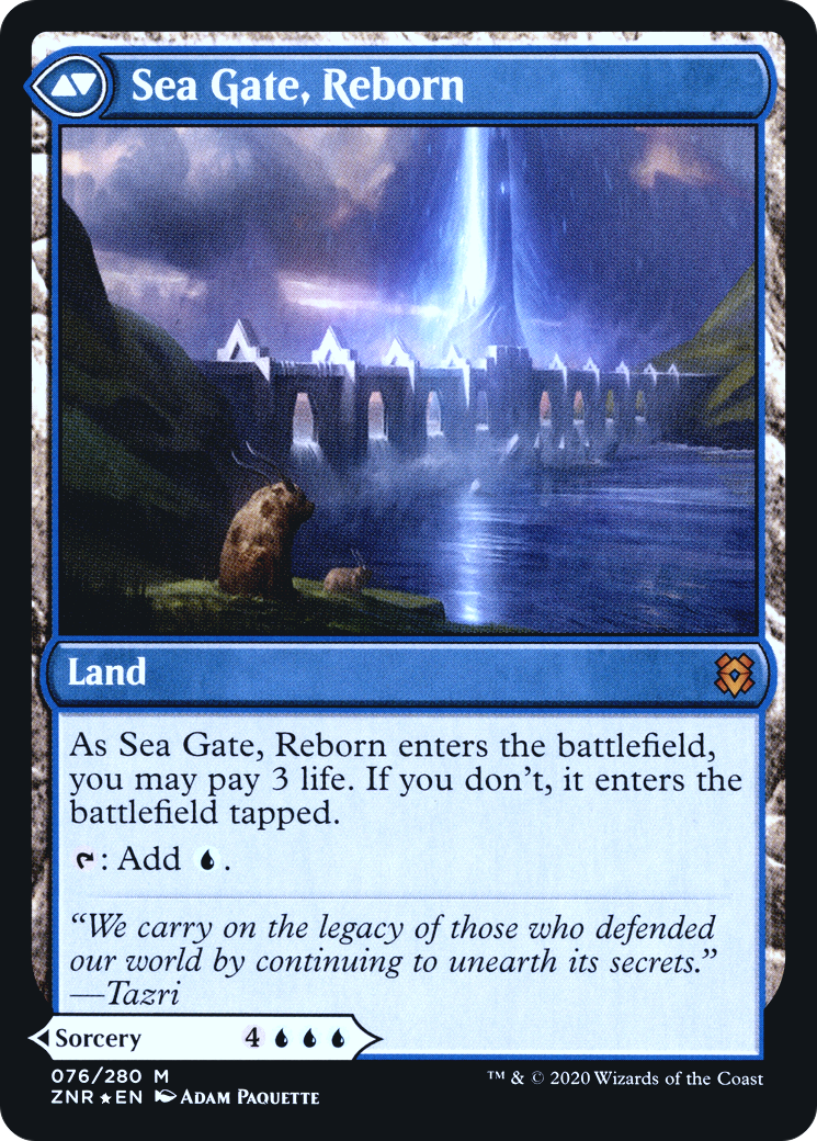 Sea Gate Restoration // Sea Gate, Reborn (PZNR-76S) - Zendikar Rising Promos Foil - Premium MTG Single from Wizards of the Coast - Just $9.20! Shop now at Game Crave Tournament Store