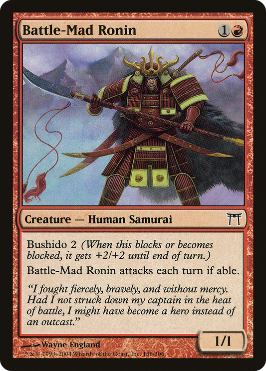 Battle-Mad Ronin (CHK-156) - Champions of Kamigawa Foil - Premium MTG Single from Wizards of the Coast - Just $0.34! Shop now at Game Crave Tournament Store