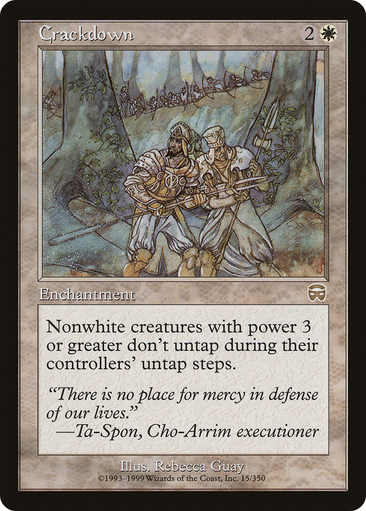 Crackdown (MMQ-015) - Mercadian Masques Foil - Premium MTG Single from Wizards of the Coast - Just $16.01! Shop now at Game Crave Tournament Store
