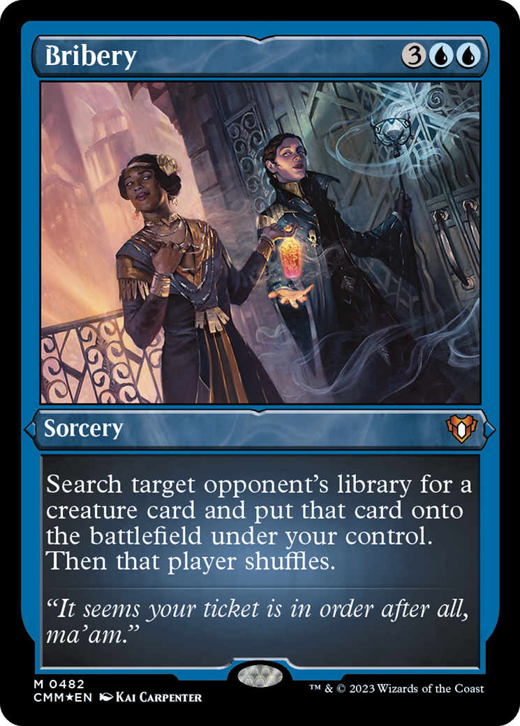 Bribery (CMM-482) - Commander Masters Etched Foil - Premium MTG Single from Wizards of the Coast - Just $1.71! Shop now at Game Crave Tournament Store