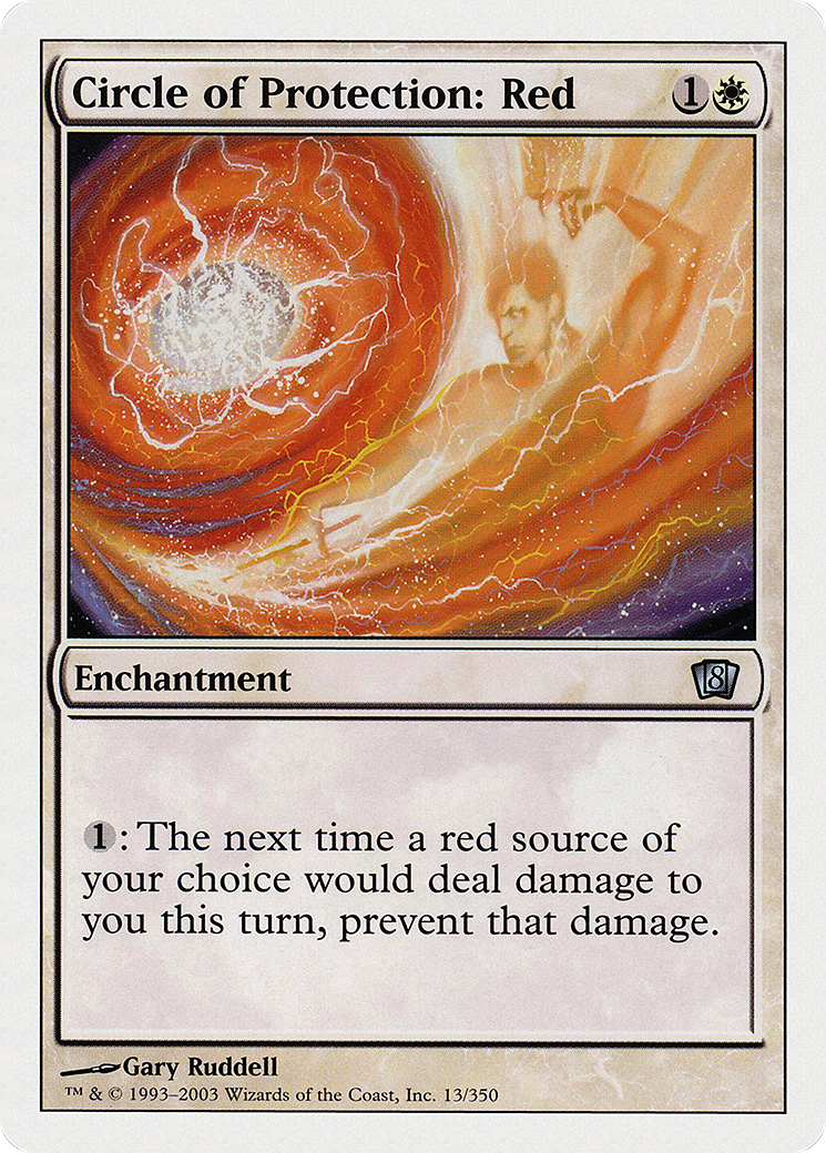 Circle of Protection: Red (8ED-013) - Eighth Edition - Premium MTG Single from Wizards of the Coast - Just $0.25! Shop now at Game Crave Tournament Store