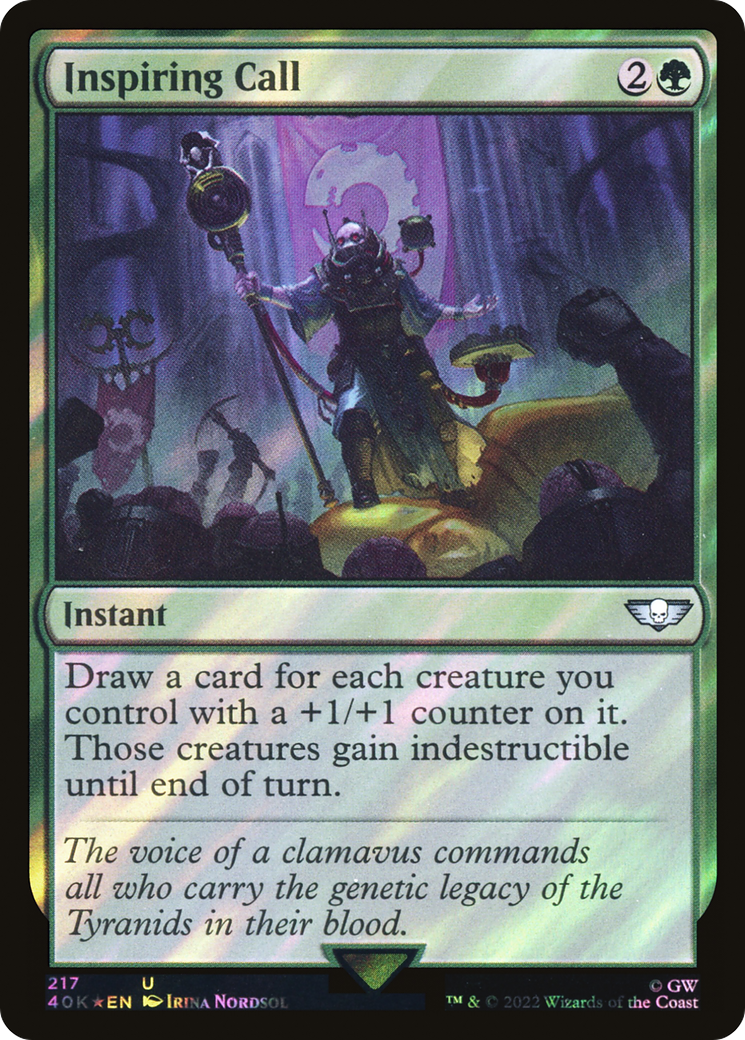 Inspiring Call (40K-217★) - Warhammer 40,000 Commander Foil - Premium MTG Single from Wizards of the Coast - Just $1.03! Shop now at Game Crave Tournament Store