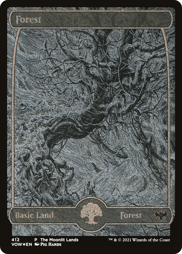 Forest (VOW-412) - Innistrad: Crimson Vow Etched Foil - Premium MTG Single from Wizards of the Coast - Just $9.64! Shop now at Game Crave Tournament Store