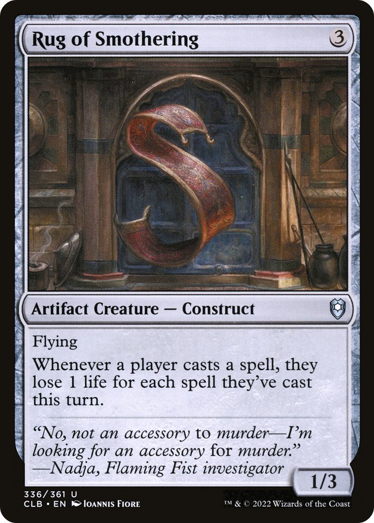 Rug of Smothering (CLB-336) - Commander Legends: Battle for Baldur's Gate Foil - Premium MTG Single from Wizards of the Coast - Just $0.08! Shop now at Game Crave Tournament Store