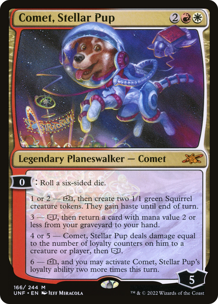 Comet, Stellar Pup (UNF-166) - Unfinity Foil - Premium MTG Single from Wizards of the Coast - Just $1.98! Shop now at Game Crave Tournament Store