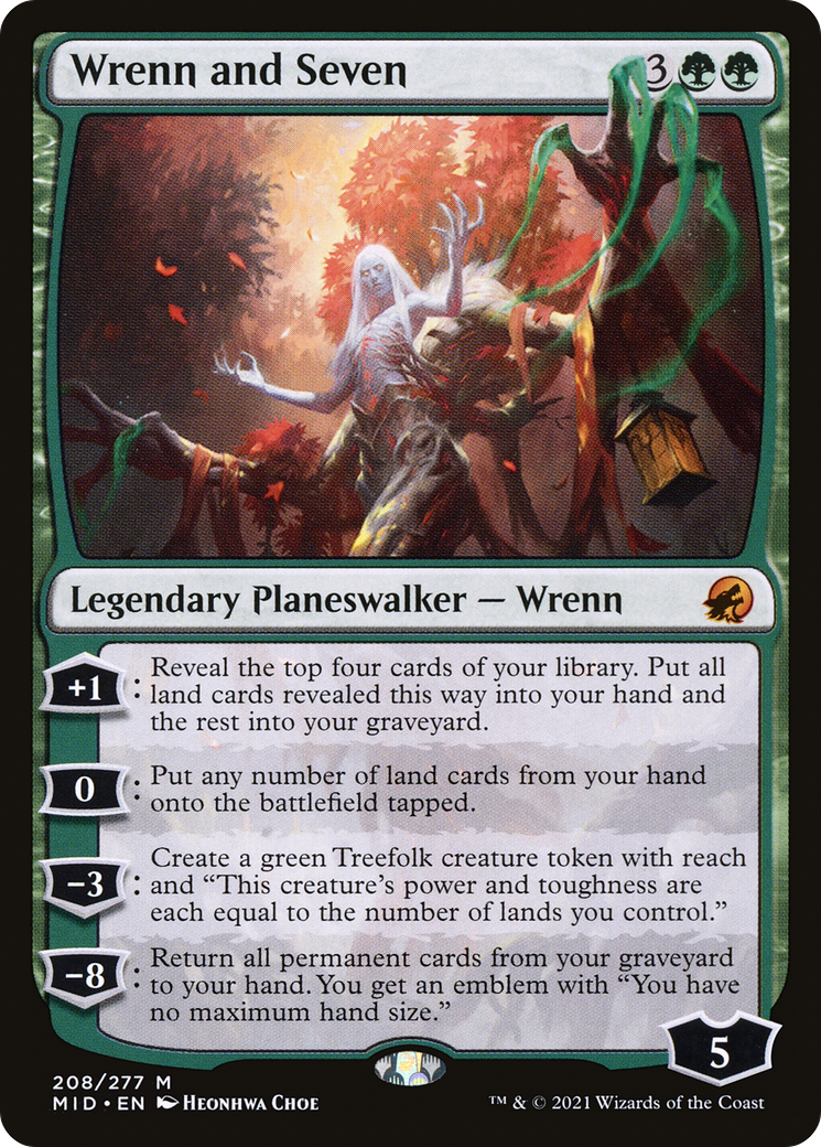 Wrenn and Seven (MID-208) - Innistrad: Midnight Hunt - Premium MTG Single from Wizards of the Coast - Just $2.10! Shop now at Game Crave Tournament Store