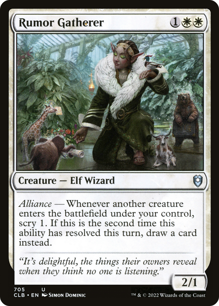 Rumor Gatherer (CLB-705) - Commander Legends: Battle for Baldur's Gate - Premium MTG Single from Wizards of the Coast - Just $0.09! Shop now at Game Crave Tournament Store