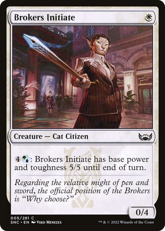 Brokers Initiate (SNC-005) - Streets of New Capenna - Premium MTG Single from Wizards of the Coast - Just $0.08! Shop now at Game Crave Tournament Store