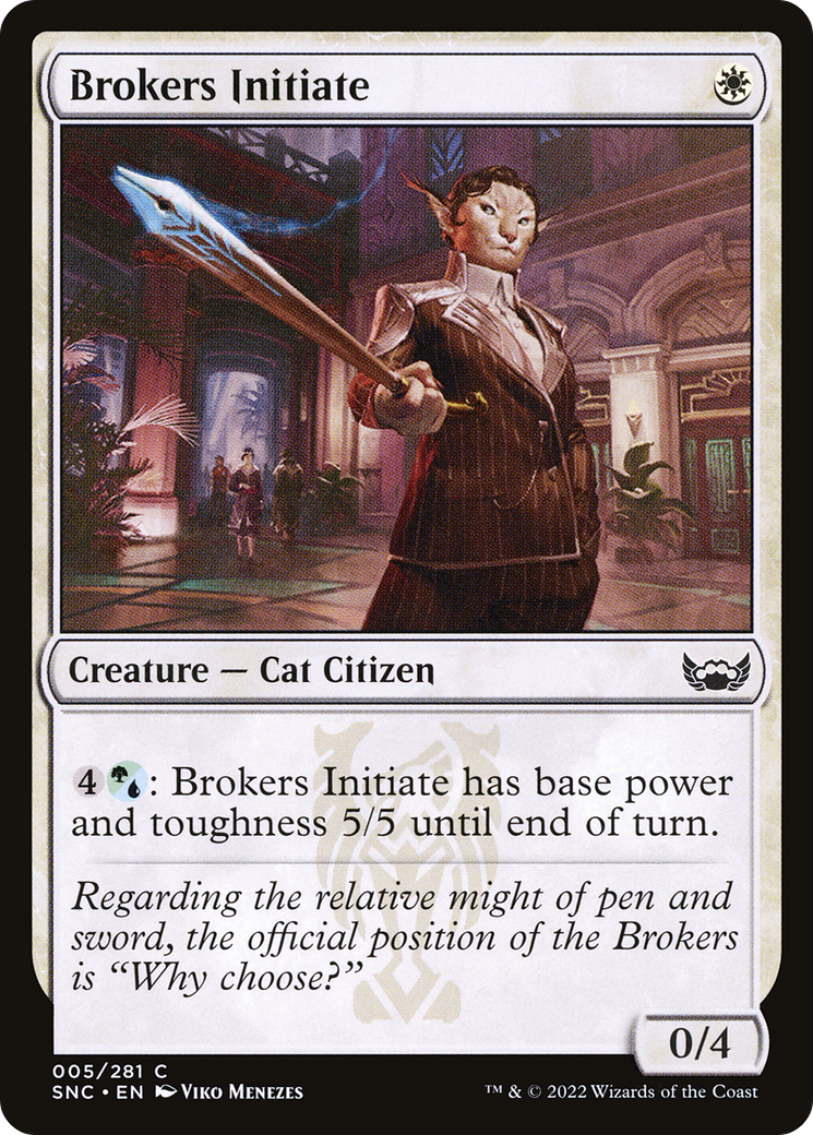 Brokers Initiate (SNC-005) - Streets of New Capenna Foil - Premium MTG Single from Wizards of the Coast - Just $0.08! Shop now at Game Crave Tournament Store