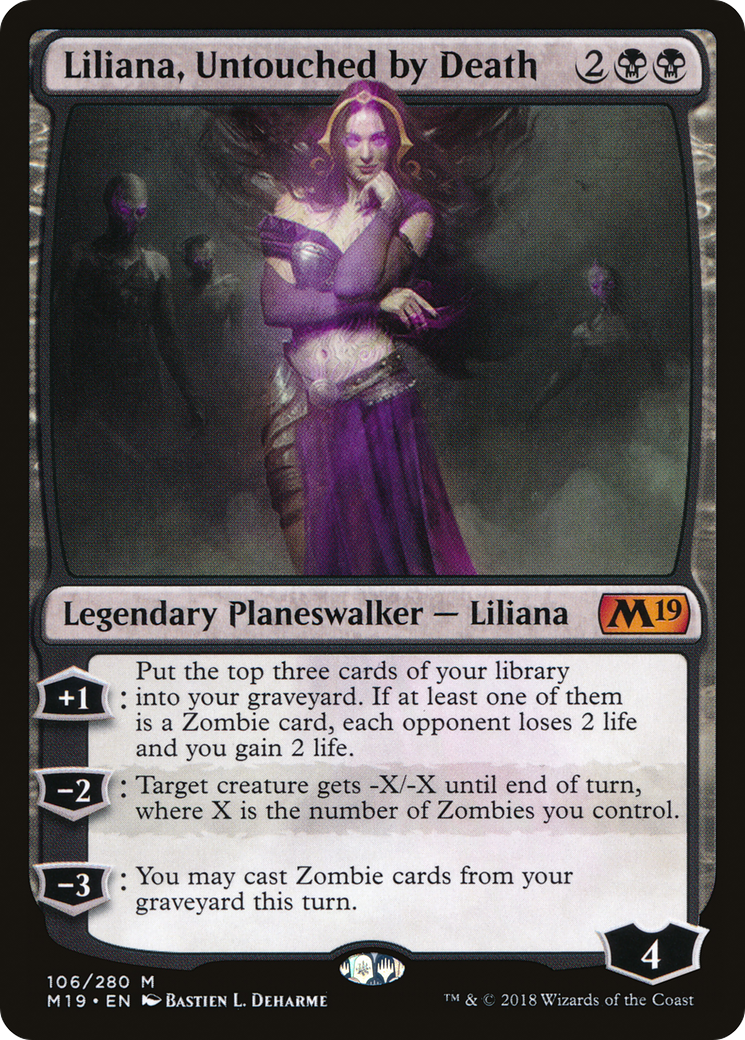 Liliana, Untouched by Death (M19-106) - Core Set 2019 Foil - Premium MTG Single from Wizards of the Coast - Just $2.51! Shop now at Game Crave Tournament Store