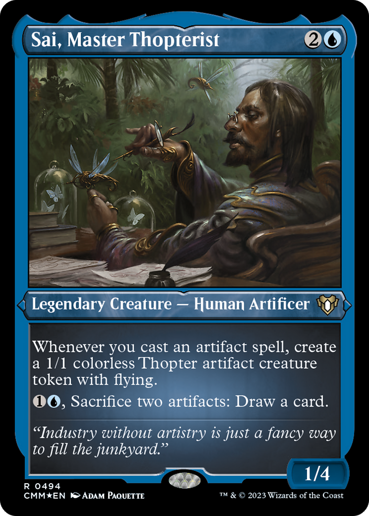 Sai, Master Thopterist (CMM-494) - Commander Masters Etched Foil - Premium MTG Single from Wizards of the Coast - Just $1.39! Shop now at Game Crave Tournament Store