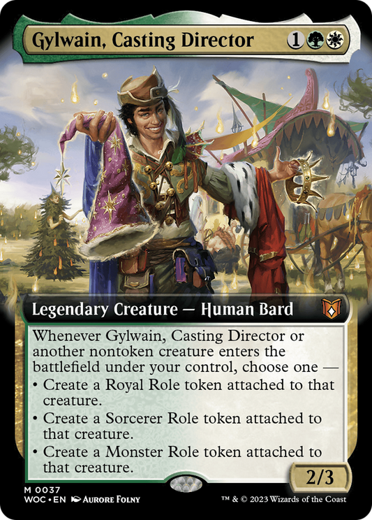 Gylwain, Casting Director (WOC-037) - Wilds of Eldraine Commander: (Extended Art) - Premium MTG Single from Wizards of the Coast - Just $0.55! Shop now at Game Crave Tournament Store