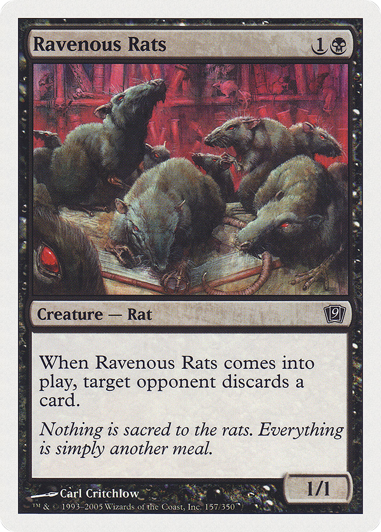 Ravenous Rats (9ED-157) - Ninth Edition - Premium MTG Single from Wizards of the Coast - Just $0.08! Shop now at Game Crave Tournament Store
