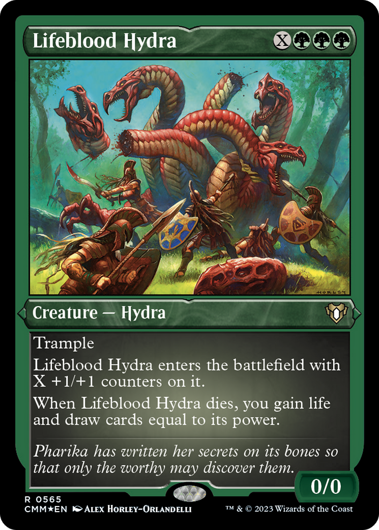 Lifeblood Hydra (CMM-565) - Commander Masters Etched Foil - Premium MTG Single from Wizards of the Coast - Just $1.79! Shop now at Game Crave Tournament Store