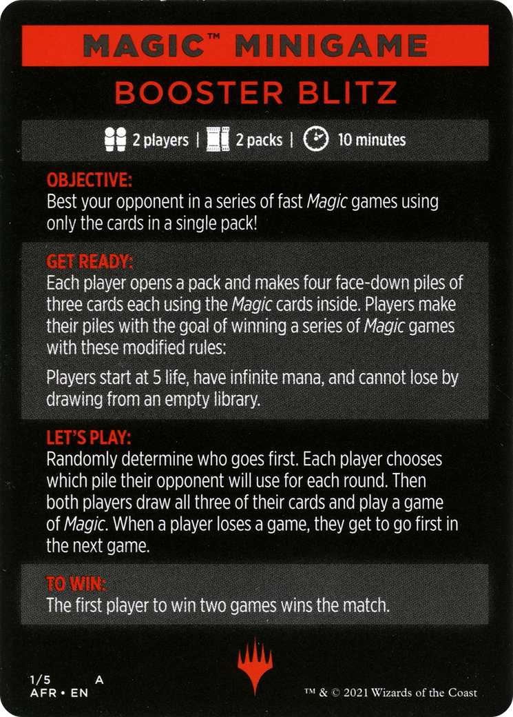 Booster Blitz (MAFR-001) - Adventures in the Forgotten Realms Minigames - Premium MTG Single from Wizards of the Coast - Just $0! Shop now at Game Crave Tournament Store