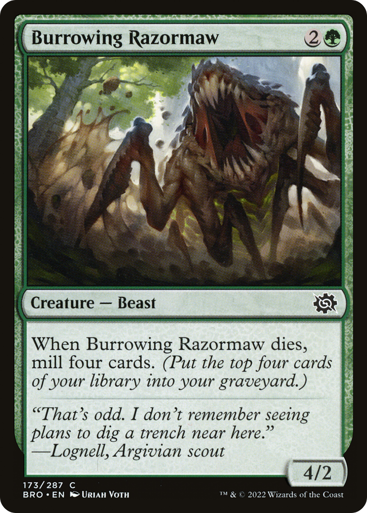 Burrowing Razormaw (BRO-173) - The Brothers' War - Premium MTG Single from Wizards of the Coast - Just $0.08! Shop now at Game Crave Tournament Store