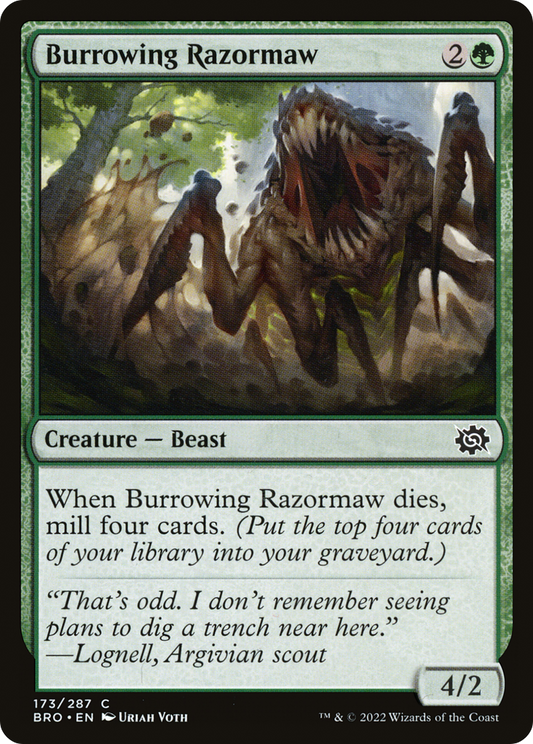 Burrowing Razormaw (BRO-173) - The Brothers' War - Premium MTG Single from Wizards of the Coast - Just $0.08! Shop now at Game Crave Tournament Store