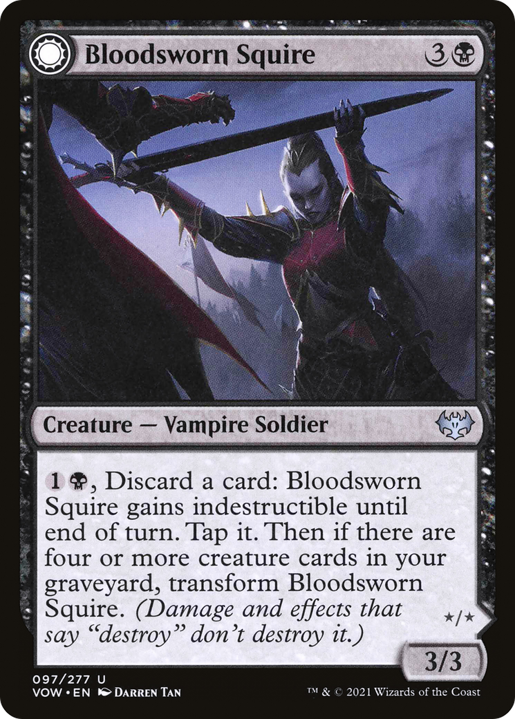 Bloodsworn Squire // Bloodsworn Knight (VOW-097) - Innistrad: Crimson Vow: (Double Faced Transform) Foil - Premium MTG Single from Wizards of the Coast - Just $0.08! Shop now at Game Crave Tournament Store