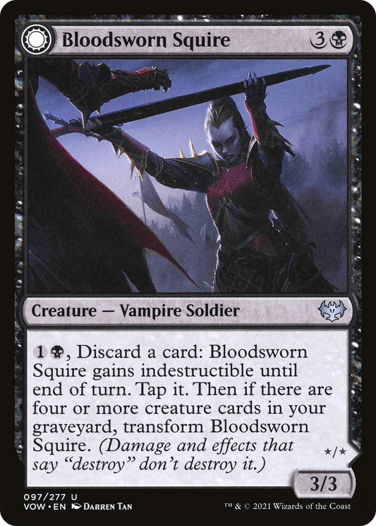 Bloodsworn Squire // Bloodsworn Knight (VOW-097) - Innistrad: Crimson Vow: (Double Faced Transform) Foil - Premium MTG Single from Wizards of the Coast - Just $0.08! Shop now at Game Crave Tournament Store