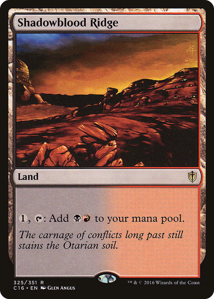 Shadowblood Ridge (C16-325) - Commander 2016 - Premium MTG Single from Wizards of the Coast - Just $0.08! Shop now at Game Crave Tournament Store
