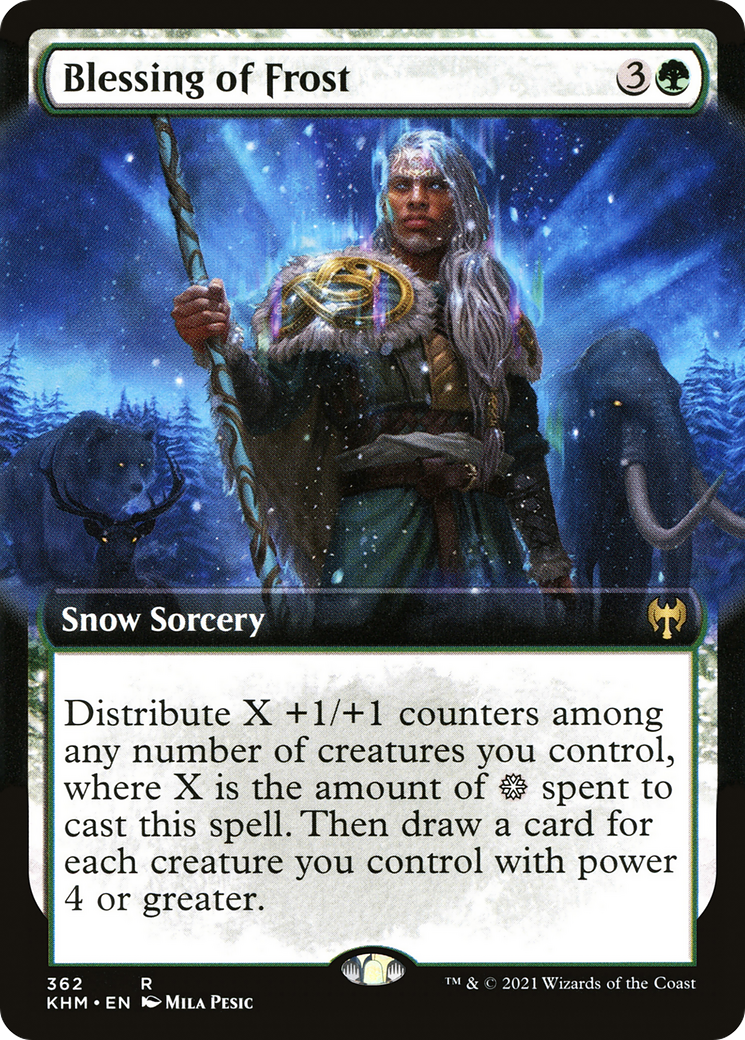 Blessing of Frost (KHM-362) - Kaldheim: (Extended Art, snow) Foil - Premium MTG Single from Wizards of the Coast - Just $0.35! Shop now at Game Crave Tournament Store