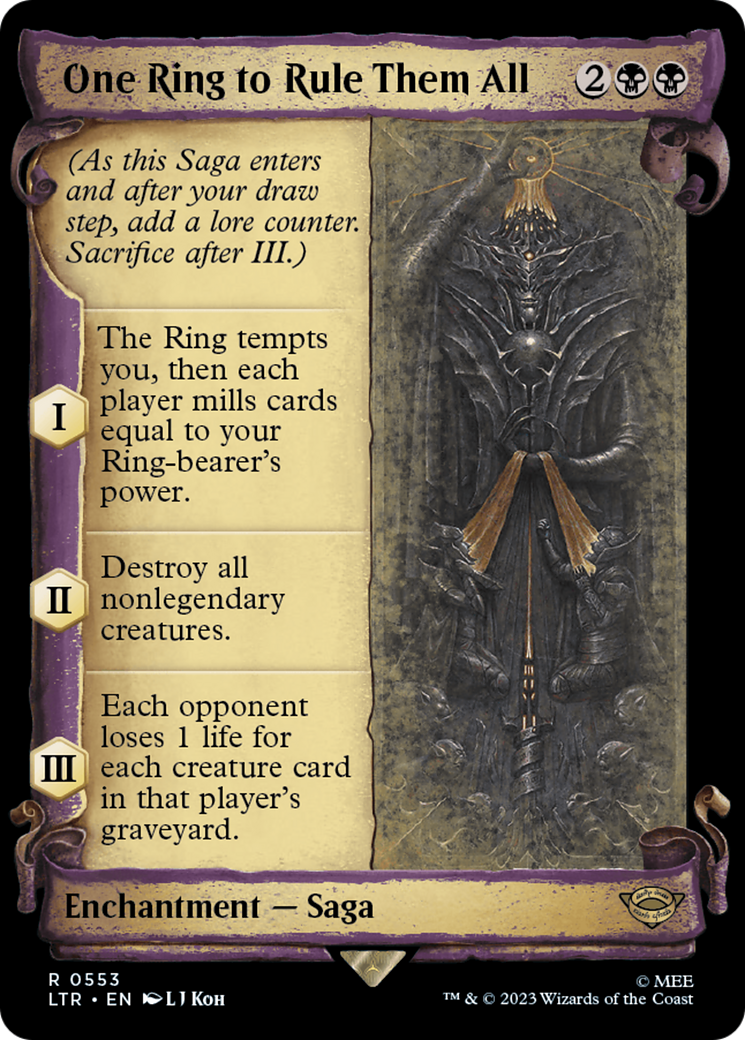 One Ring to Rule Them All (LTR-553) - The Lord of the Rings: Tales of Middle-earth: (Showcase) Foil - Premium MTG Single from Wizards of the Coast - Just $7.72! Shop now at Game Crave Tournament Store