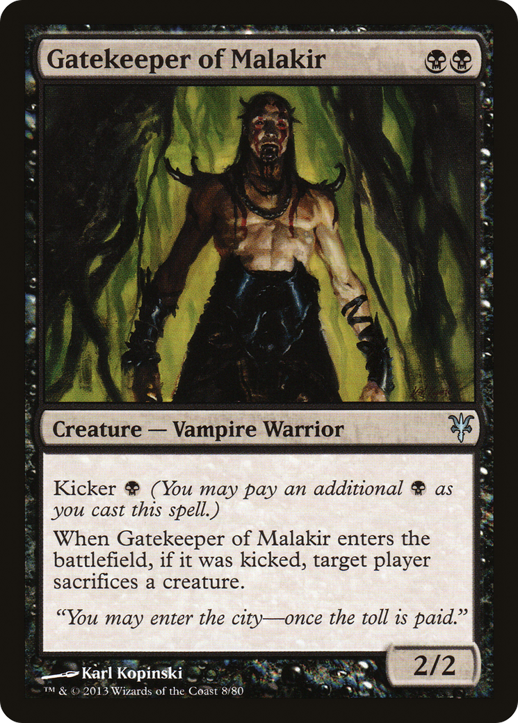 Gatekeeper of Malakir (DDK-008) - Duel Decks: Sorin vs. Tibalt - Premium MTG Single from Wizards of the Coast - Just $0.08! Shop now at Game Crave Tournament Store
