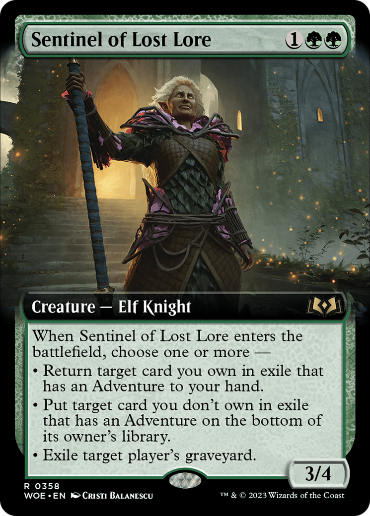 Sentinel of Lost Lore (WOE-358) - Wilds of Eldraine: (Extended Art) Foil - Premium MTG Single from Wizards of the Coast - Just $0.08! Shop now at Game Crave Tournament Store