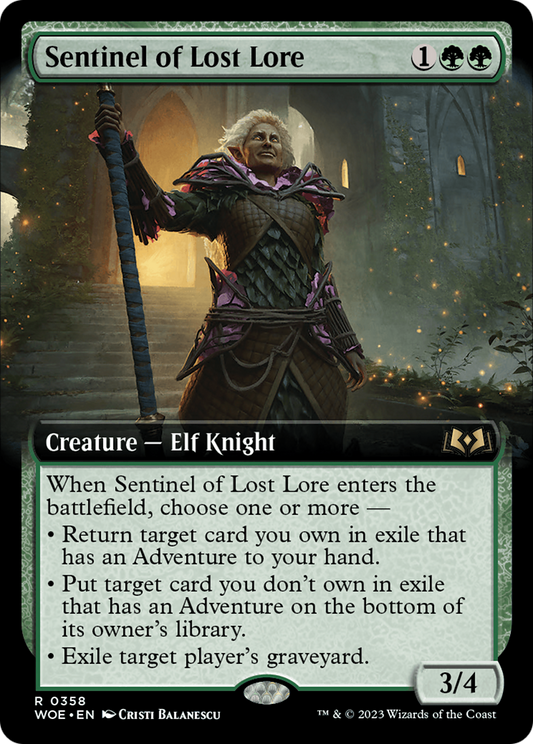 Sentinel of Lost Lore (WOE-358) - Wilds of Eldraine: (Extended Art) Foil - Premium MTG Single from Wizards of the Coast - Just $0.08! Shop now at Game Crave Tournament Store