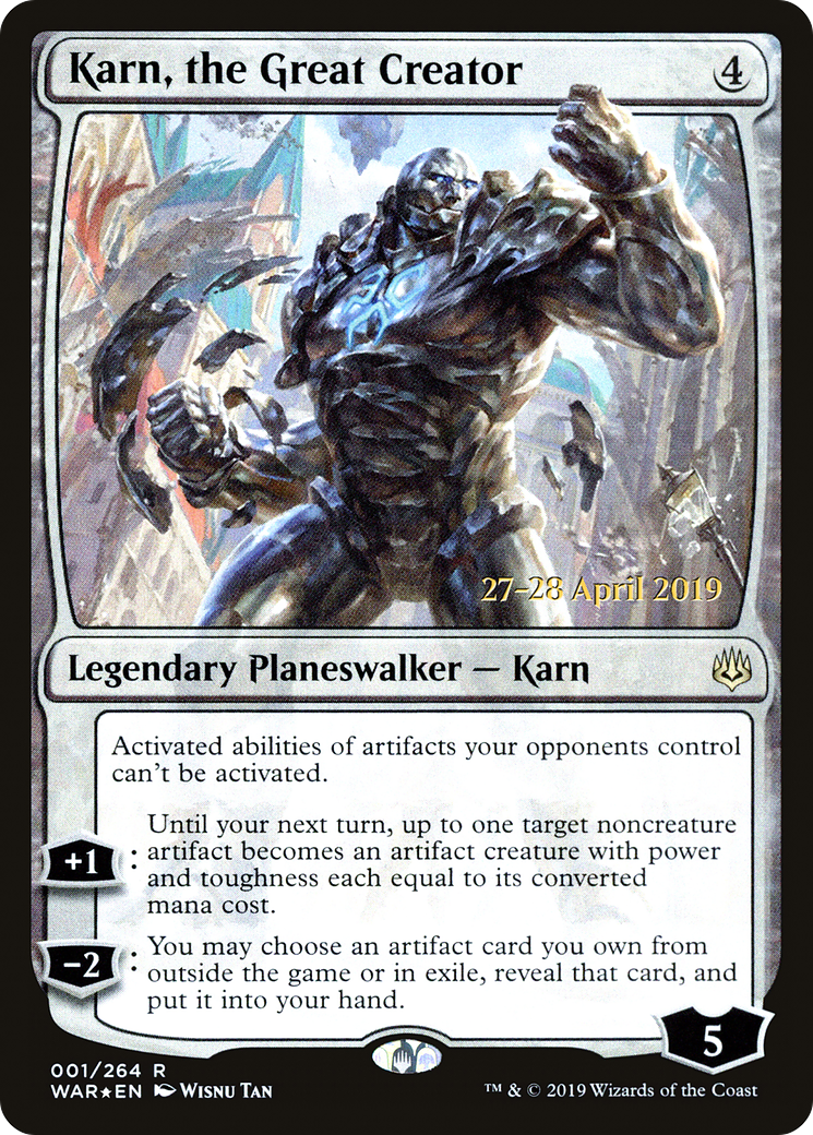 Karn, the Great Creator (PWAR-01S) - War of the Spark Promos Foil - Premium MTG Single from Wizards of the Coast - Just $2.17! Shop now at Game Crave Tournament Store