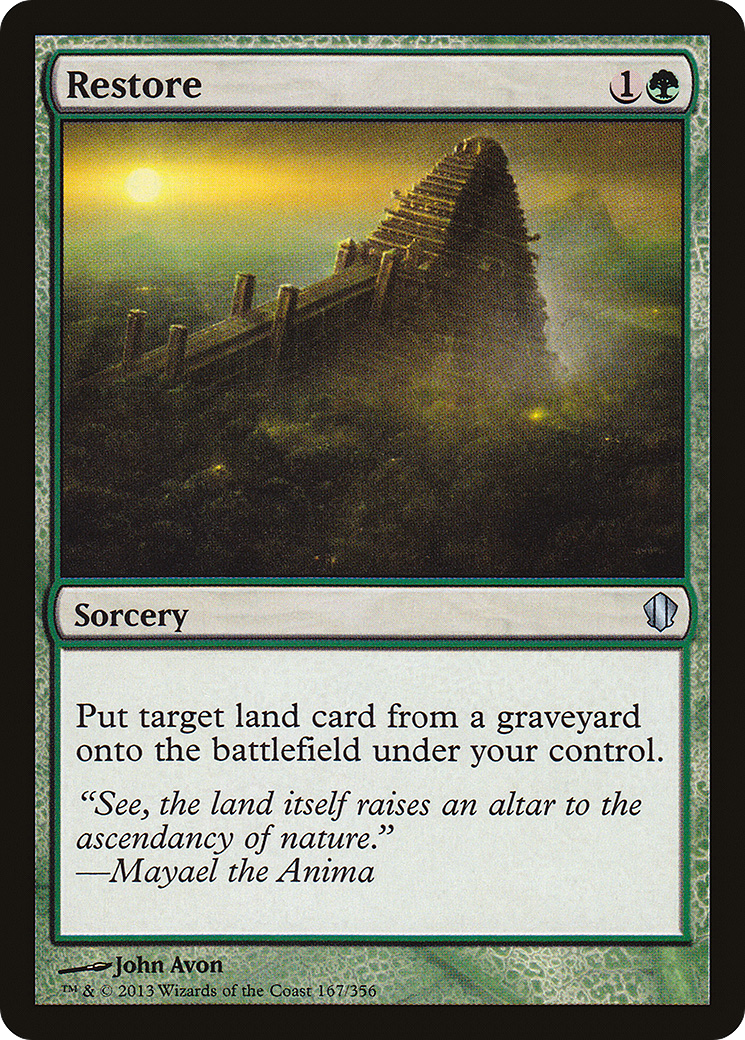 Restore (C13-167) - Commander 2013 - Premium MTG Single from Wizards of the Coast - Just $0.08! Shop now at Game Crave Tournament Store