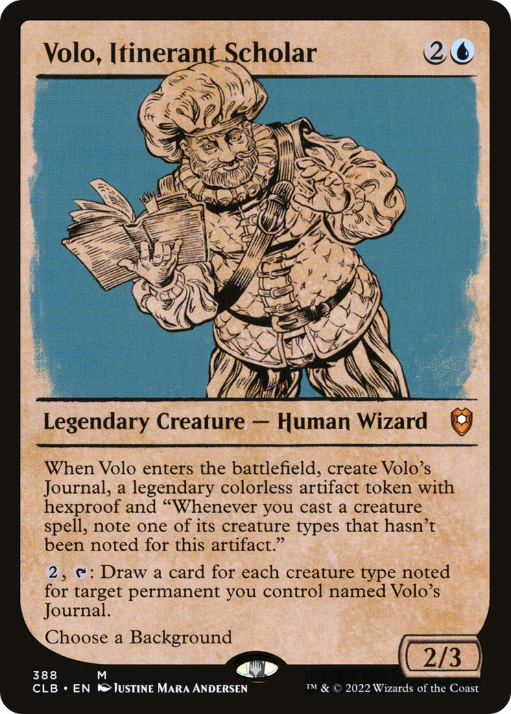 Volo, Itinerant Scholar (CLB-388) - Commander Legends: Battle for Baldur's Gate: (Showcase) - Premium MTG Single from Wizards of the Coast - Just $0.08! Shop now at Game Crave Tournament Store