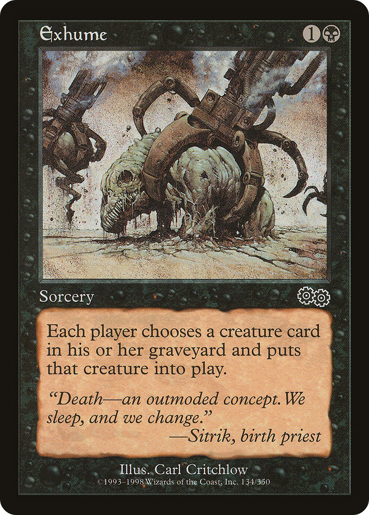 Exhume (USG-134) - Urza's Saga - Premium MTG Single from Wizards of the Coast - Just $2.99! Shop now at Game Crave Tournament Store