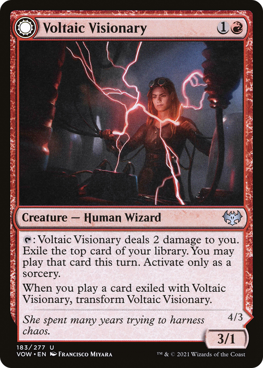 Voltaic Visionary // Volt-Charged Berserker (VOW-183) - Innistrad: Crimson Vow: (Double Faced Transform) - Premium MTG Single from Wizards of the Coast - Just $0.08! Shop now at Game Crave Tournament Store