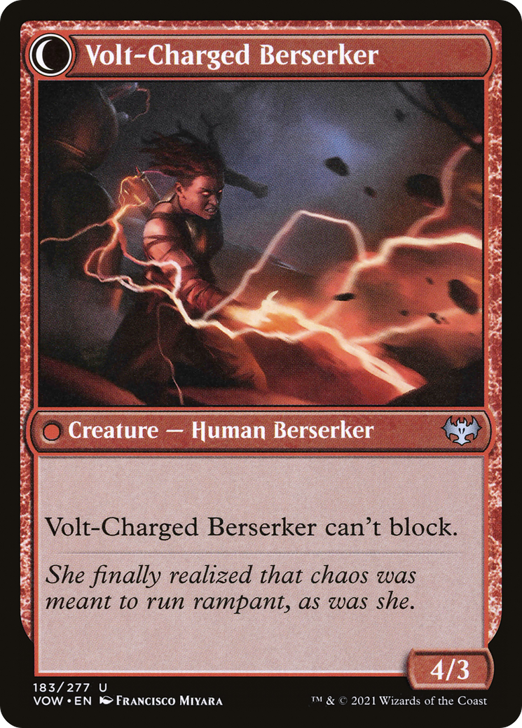 Voltaic Visionary // Volt-Charged Berserker (VOW-183) - Innistrad: Crimson Vow: (Double Faced Transform) Foil - Premium MTG Single from Wizards of the Coast - Just $0.08! Shop now at Game Crave Tournament Store