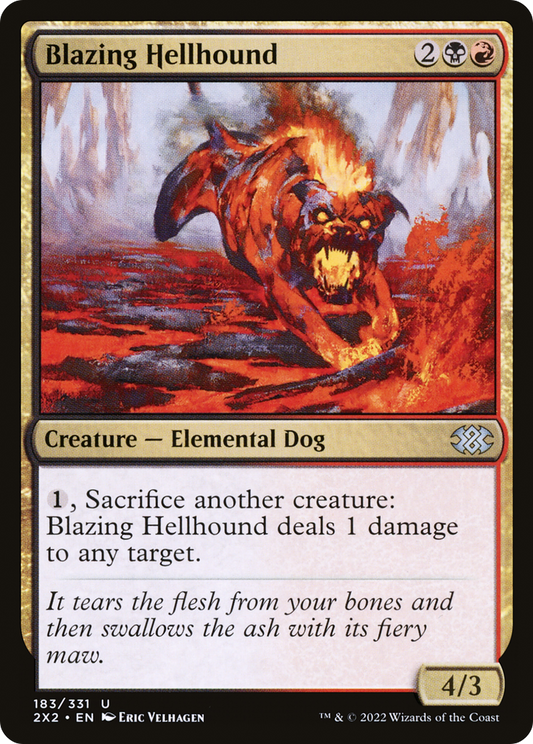 Blazing Hellhound (2X2-183) - Double Masters 2022 Foil - Premium MTG Single from Wizards of the Coast - Just $0.08! Shop now at Game Crave Tournament Store