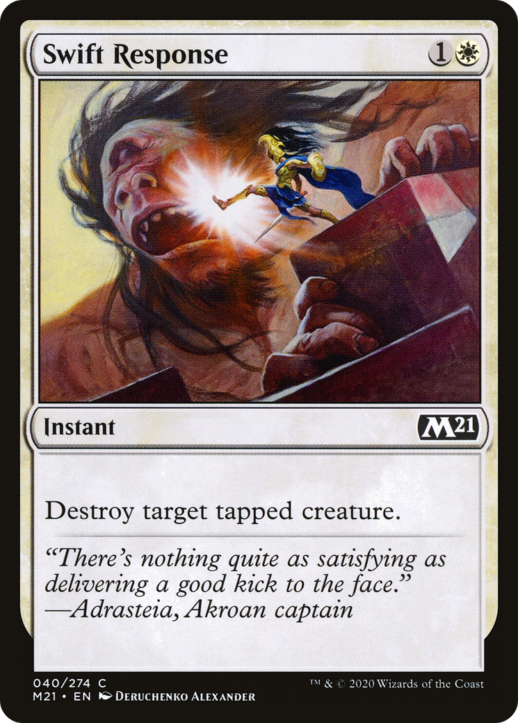 Swift Response (M21-040) - Core Set 2021 - Premium MTG Single from Wizards of the Coast - Just $0.08! Shop now at Game Crave Tournament Store