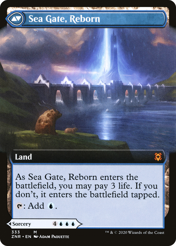 Sea Gate Restoration // Sea Gate, Reborn (ZNR-333) - Zendikar Rising: (Extended Art) Foil - Premium MTG Single from Wizards of the Coast - Just $9.07! Shop now at Game Crave Tournament Store