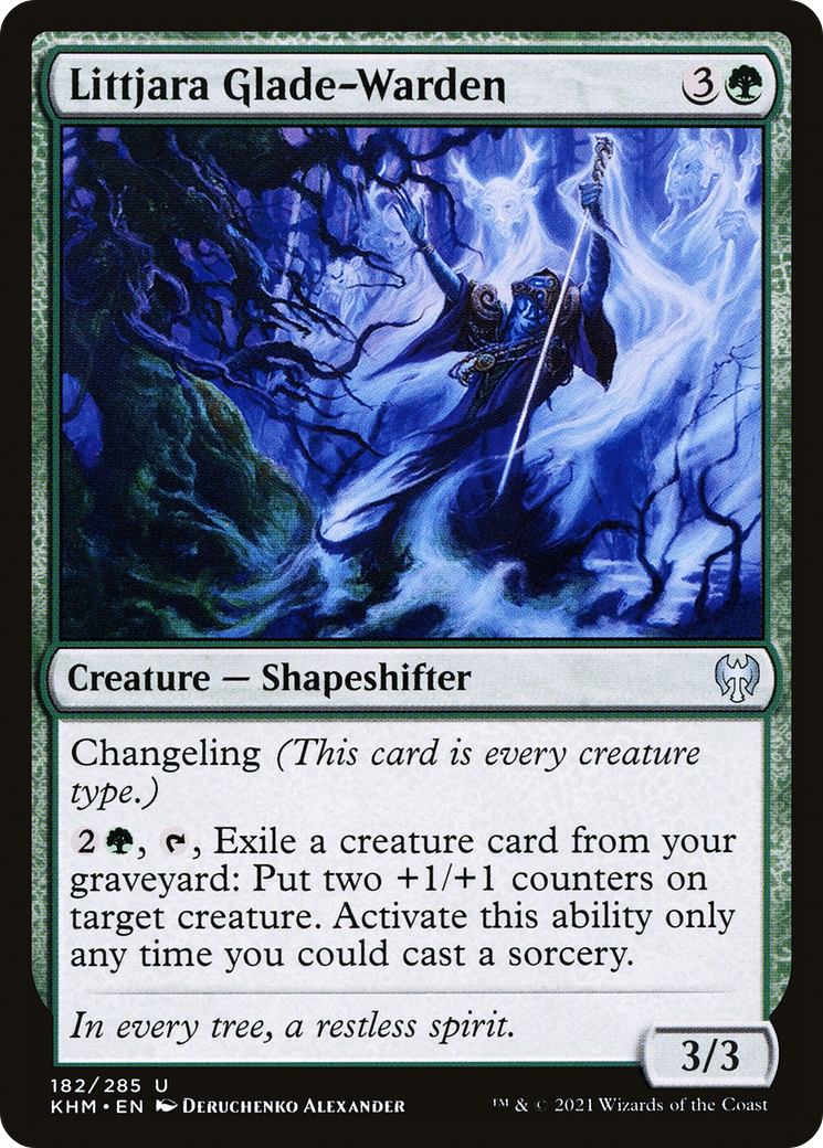 Littjara Glade-Warden (KHM-182) - Kaldheim Foil - Premium MTG Single from Wizards of the Coast - Just $0.08! Shop now at Game Crave Tournament Store