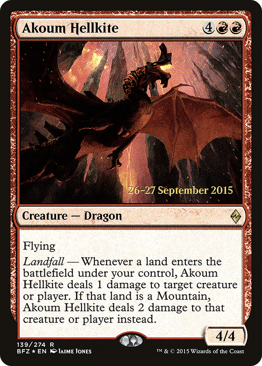 Akoum Hellkite (PBFZ-139S) - Battle for Zendikar Promos Foil - Premium MTG Single from Wizards of the Coast - Just $0.38! Shop now at Game Crave Tournament Store