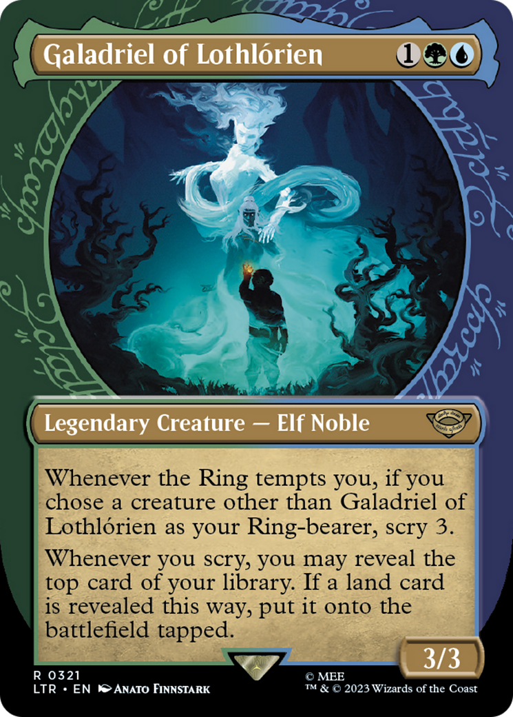 Galadriel of Lothlórien (LTR-321) - The Lord of the Rings: Tales of Middle-earth: (Showcase) (Borderless) Foil - Premium MTG Single from Wizards of the Coast - Just $0.36! Shop now at Game Crave Tournament Store