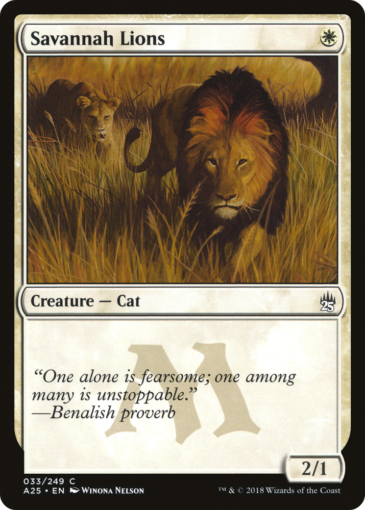 Savannah Lions (A25-033) - Masters 25 - Premium MTG Single from Wizards of the Coast - Just $0.08! Shop now at Game Crave Tournament Store