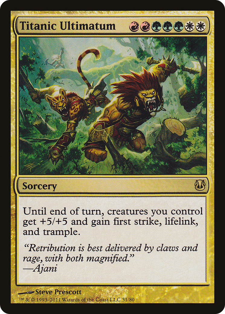 Titanic Ultimatum (DDH-031) - Duel Decks: Ajani vs. Nicol Bolas - Premium MTG Single from Wizards of the Coast - Just $0.59! Shop now at Game Crave Tournament Store