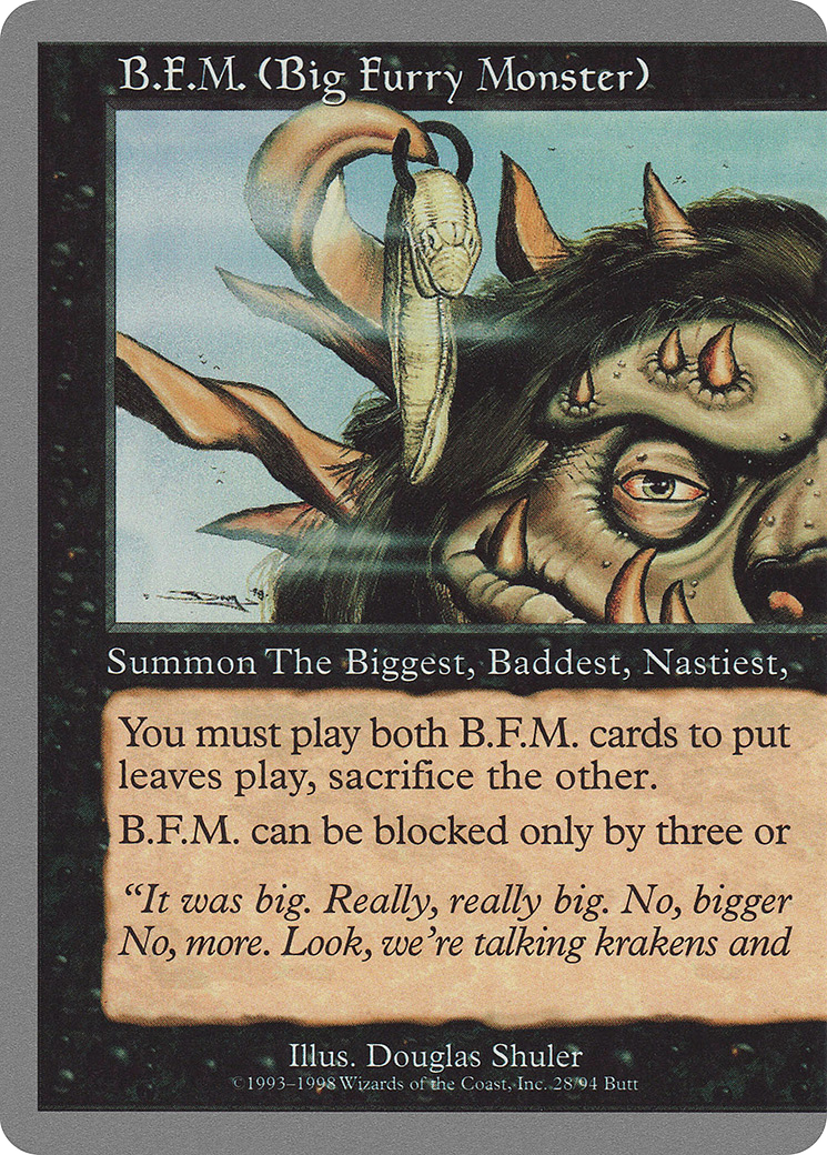 B.F.M. (Big Furry Monster) (UGL-028) - Unglued - Premium MTG Single from Wizards of the Coast - Just $10.50! Shop now at Game Crave Tournament Store