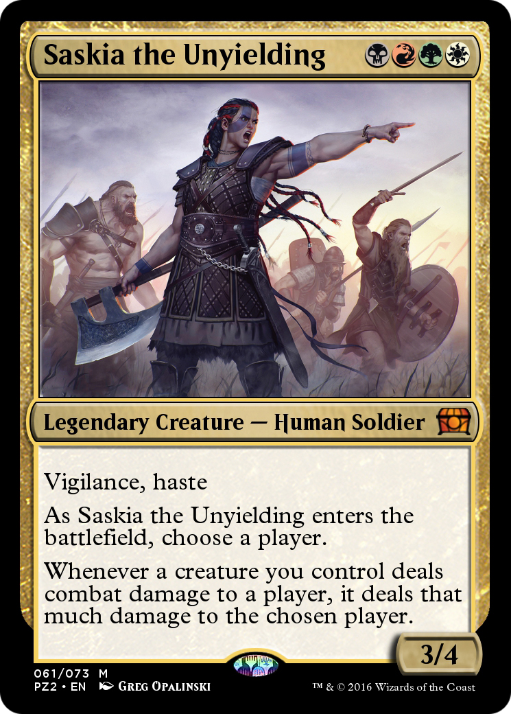 Saskia the Unyielding (PZ2-061) - Treasure Chest Foil - Premium MTG Single from Wizards of the Coast - Just $0! Shop now at Game Crave Tournament Store