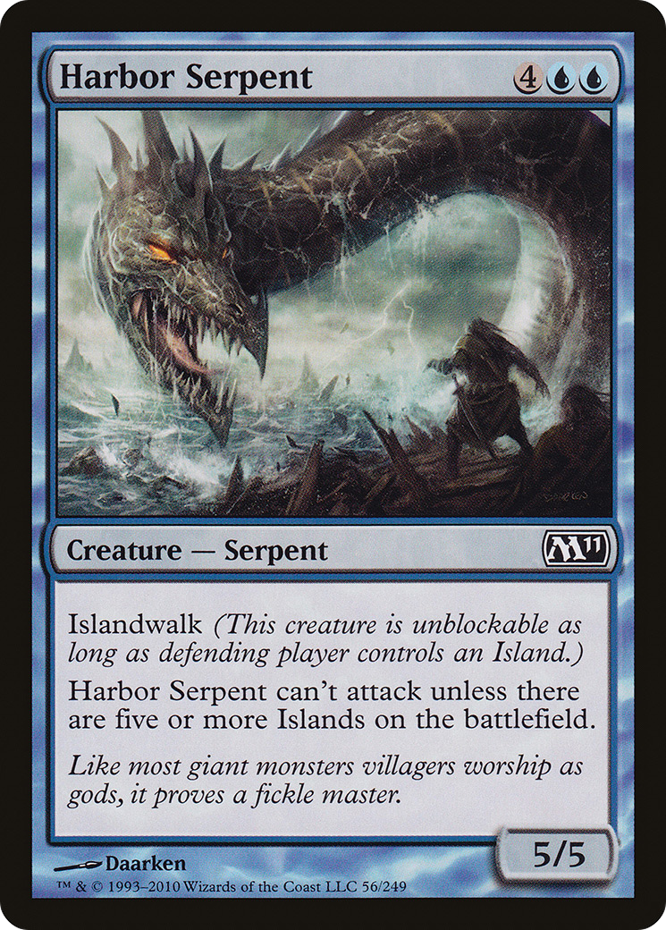 Harbor Serpent (M11-056) - Magic 2011 Foil - Premium MTG Single from Wizards of the Coast - Just $0.25! Shop now at Game Crave Tournament Store