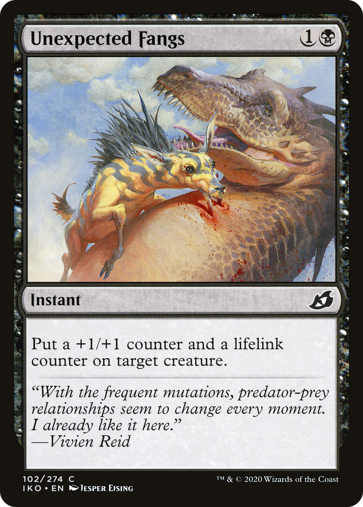 Unexpected Fangs (IKO-102) - Ikoria: Lair of Behemoths - Premium MTG Single from Wizards of the Coast - Just $0.25! Shop now at Game Crave Tournament Store